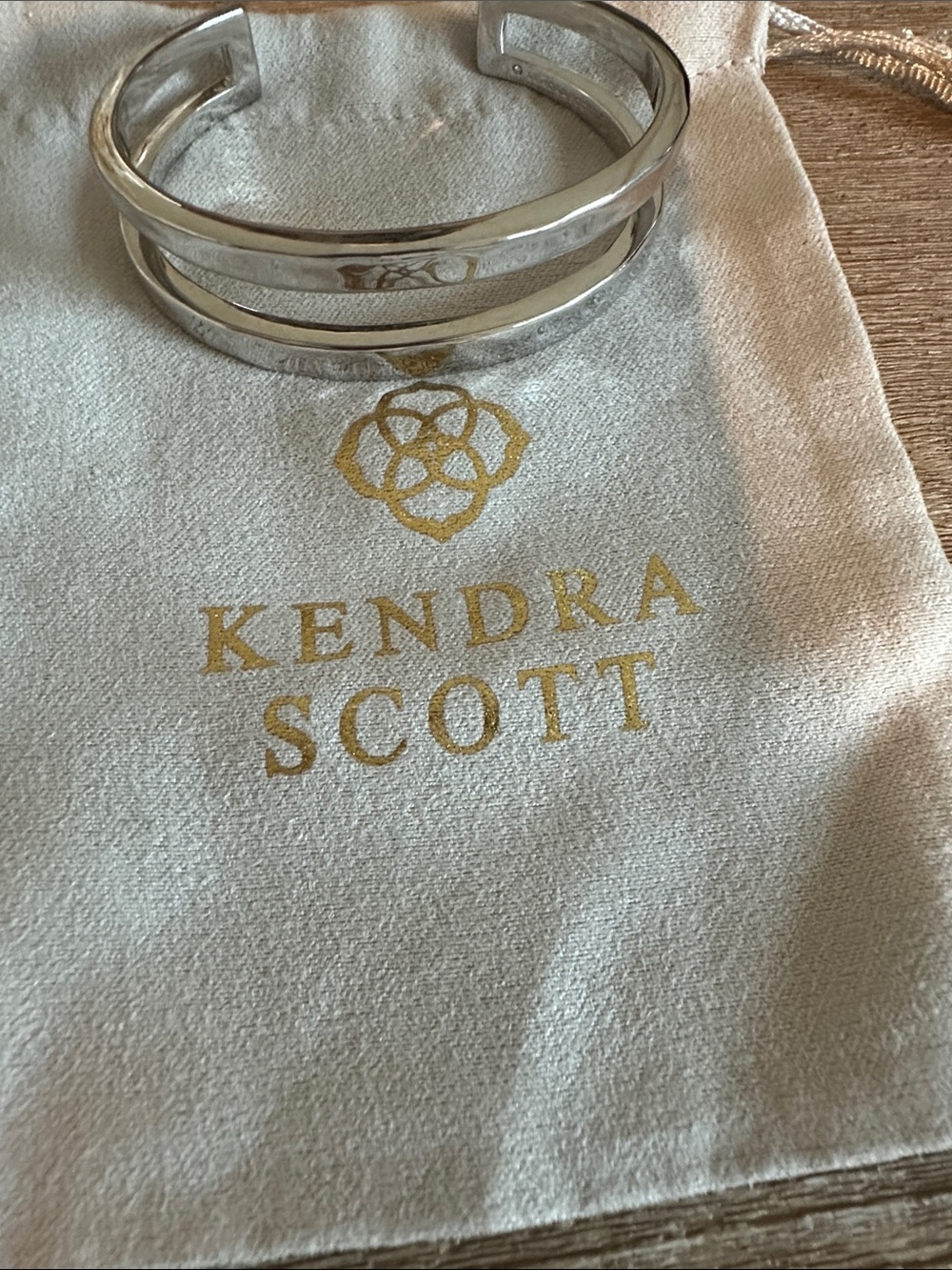 Kendra Scott Silver Double-Band Open Cuff Bracelet